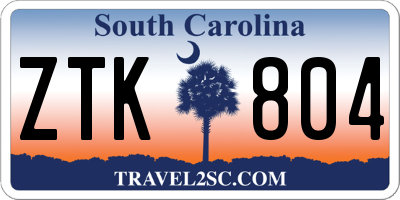 SC license plate ZTK804