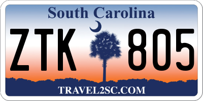 SC license plate ZTK805