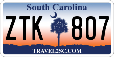 SC license plate ZTK807