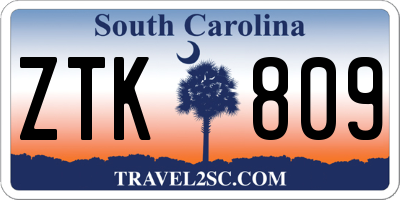 SC license plate ZTK809