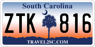 SC license plate ZTK816