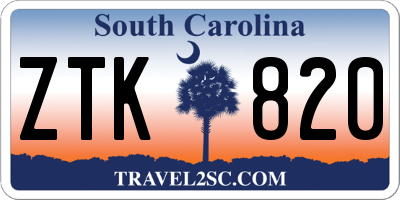 SC license plate ZTK820