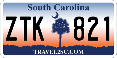 SC license plate ZTK821