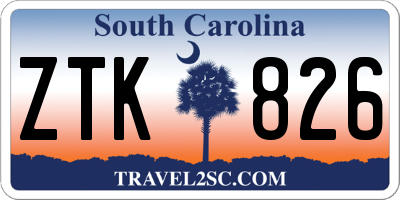 SC license plate ZTK826