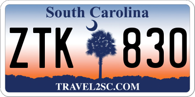 SC license plate ZTK830