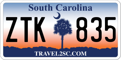 SC license plate ZTK835
