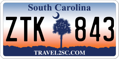 SC license plate ZTK843