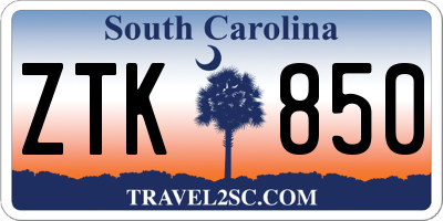 SC license plate ZTK850