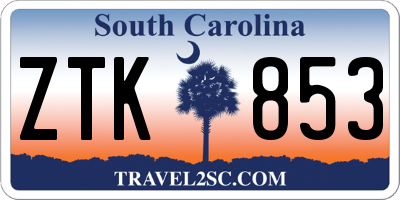 SC license plate ZTK853
