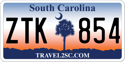 SC license plate ZTK854