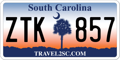 SC license plate ZTK857