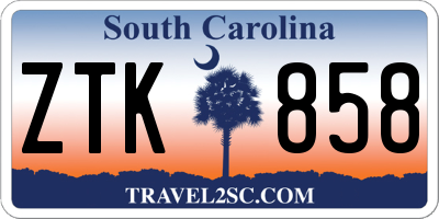 SC license plate ZTK858