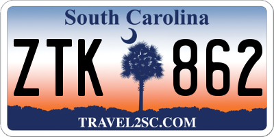 SC license plate ZTK862