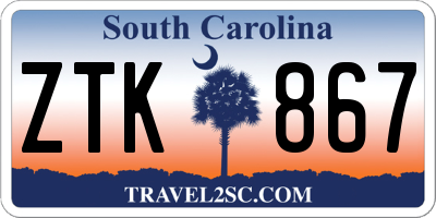 SC license plate ZTK867