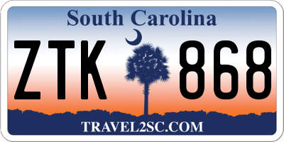SC license plate ZTK868