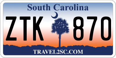 SC license plate ZTK870