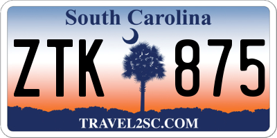 SC license plate ZTK875