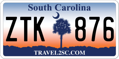 SC license plate ZTK876