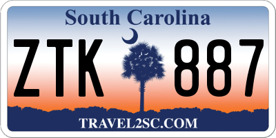 SC license plate ZTK887