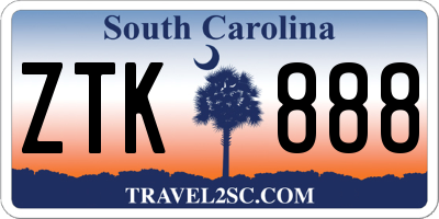 SC license plate ZTK888