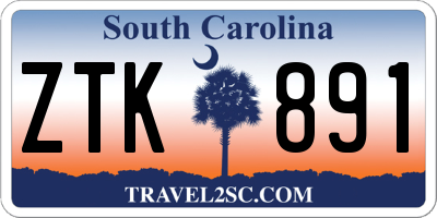 SC license plate ZTK891