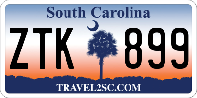 SC license plate ZTK899