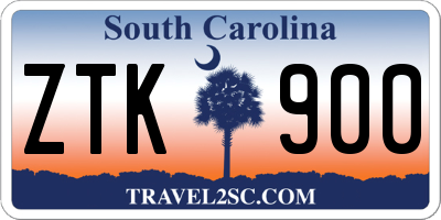 SC license plate ZTK900