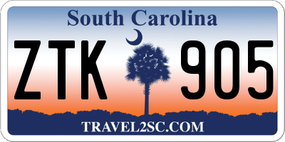SC license plate ZTK905