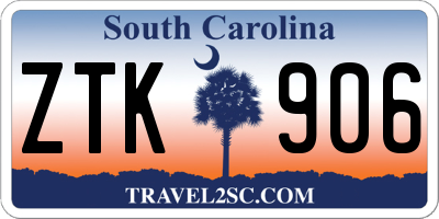 SC license plate ZTK906