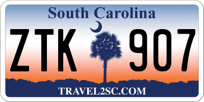 SC license plate ZTK907