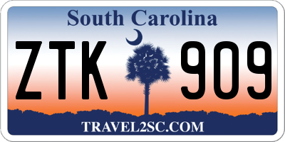 SC license plate ZTK909