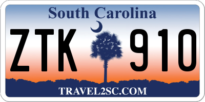 SC license plate ZTK910