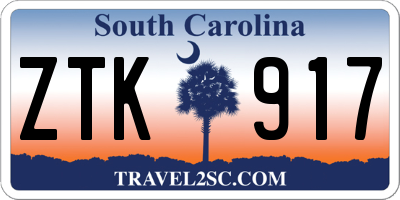 SC license plate ZTK917