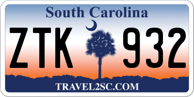 SC license plate ZTK932