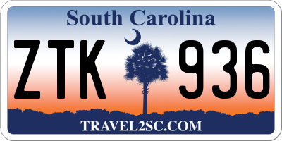 SC license plate ZTK936