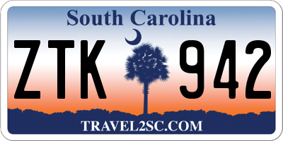SC license plate ZTK942