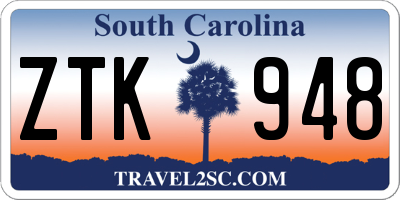 SC license plate ZTK948