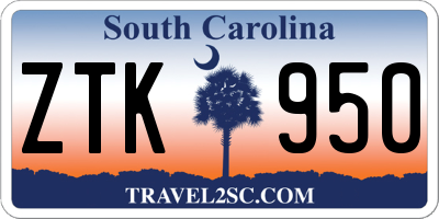 SC license plate ZTK950