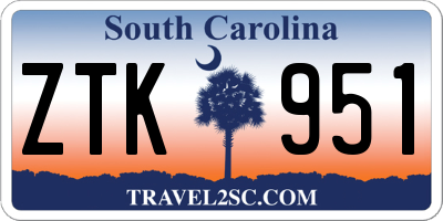 SC license plate ZTK951