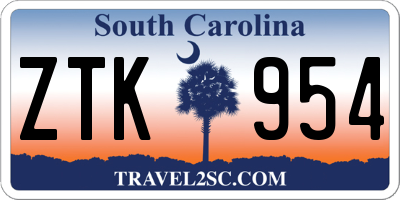 SC license plate ZTK954
