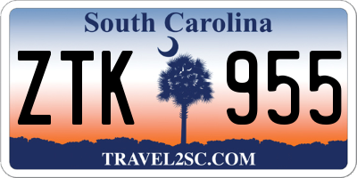 SC license plate ZTK955
