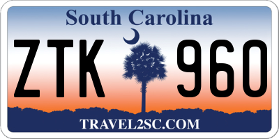 SC license plate ZTK960