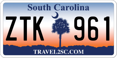 SC license plate ZTK961