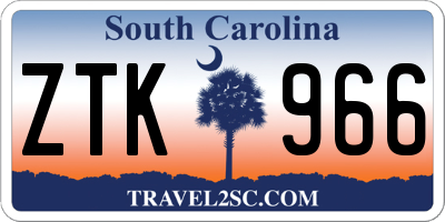 SC license plate ZTK966
