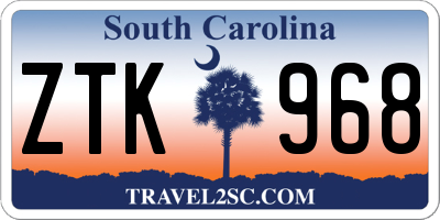 SC license plate ZTK968