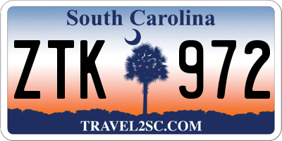 SC license plate ZTK972