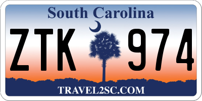 SC license plate ZTK974