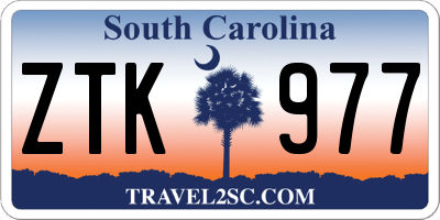 SC license plate ZTK977