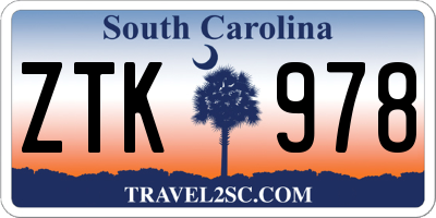 SC license plate ZTK978