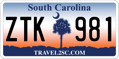 SC license plate ZTK981
